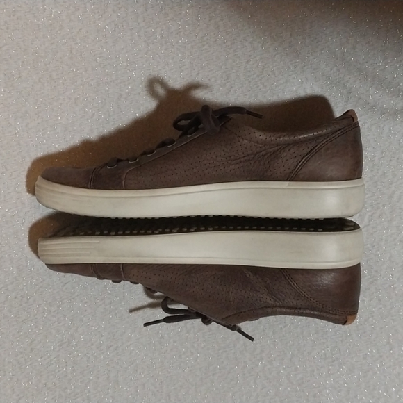 ECCO Brown Leather Sneakers Size 12, EU 46 - Picture 4 of 7